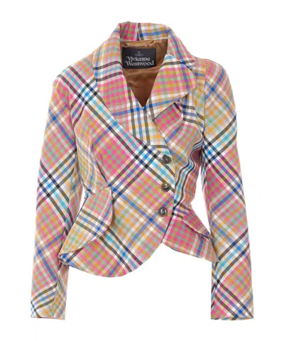 Vivienne Westwood Check Patterned Jacket In Multi