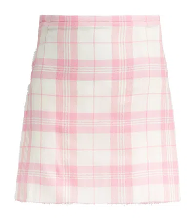 Vivienne Westwood Check Pleated Mini Skirt In Pink