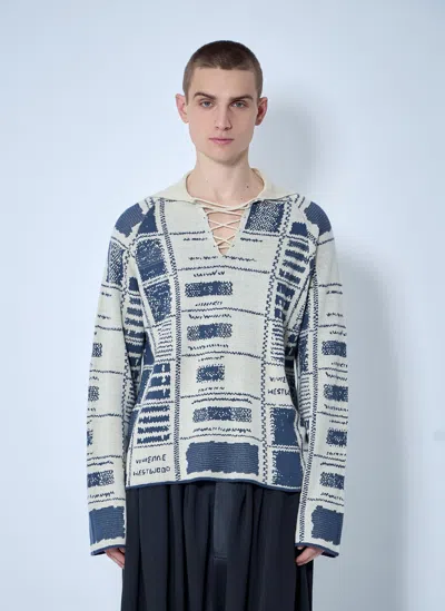 Vivienne Westwood Check Polo Sweater In Beige