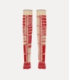 Vivienne Westwood Checked Arm Warmers Hemp Cotton Blend Beige-red L/xl Unisex In Beige-red