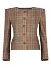 Vivienne Westwood Wood Checked Jacket With Structured Shoulders