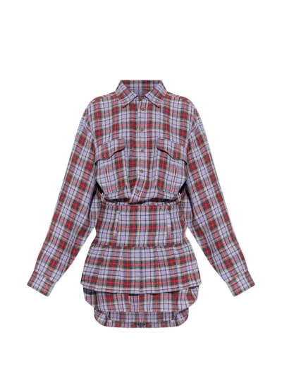 Vivienne Westwood Checked Buttoned Mini Dress In Multi