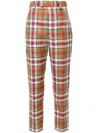 Vivienne Westwood High-waisted Wool Check Trousers In Grün