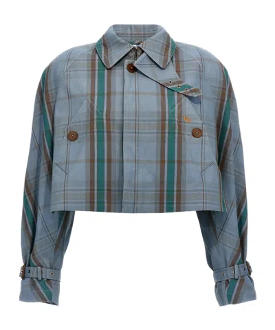 VIVIENNE WESTWOOD VIVIENNE WESTWOOD CHECKED CROPPED COAT