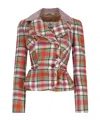 Vivienne Westwood Drunken Tailored Checked Wool Jacket In Multicolor