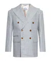 Vivienne Westwood Checked Design Grey Jacket With Peaked Lapels In Blue