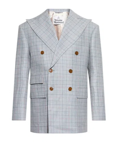 VIVIENNE WESTWOOD VIVIENNE WESTWOOD CHECKED DOUBLE-BREASTED BLAZER