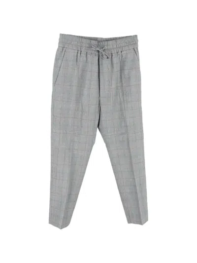 Pre-owned Vivienne Westwood Checked Drawstring Trousers In Gray