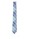 Vivienne Westwood Checked Embroidered-logo Silk Tie In Blue