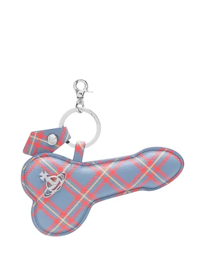 Vivienne Westwood Flat Penis Keyring In Blau