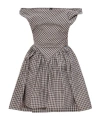 Vivienne Westwood Off-shoulder Checked Dress In Gray