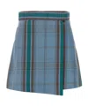 Vivienne Westwood High-waisted Plaid Pleated Skirt With Asymmetric Hem In Blue