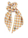 Vivienne Westwood Yellow Scrunchie With Check Motif With Orb All-over And Orb Patch On The Front In Yellow