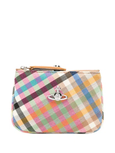 Vivienne Westwood Checked Orb Wallet In Neutral