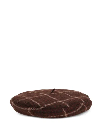 Vivienne Westwood Checked-pattern Beret In Brown