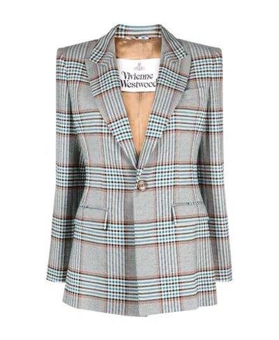 VIVIENNE WESTWOOD CHECKED SINGLE-BREASTED BLAZER