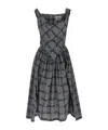 Vivienne Westwood Sunday Gingham Cotton Corset Midi Dress In Black