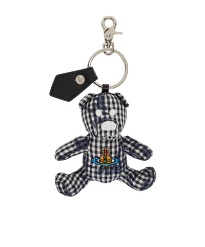 Vivienne Westwood Checked Teddy Bear Keychain