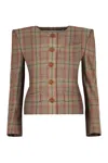 Vivienne Westwood Wood Checked Jacket With Structured Shoulders