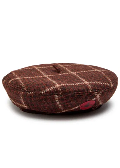 Vivienne Westwood Checked Wool Beret In Brown