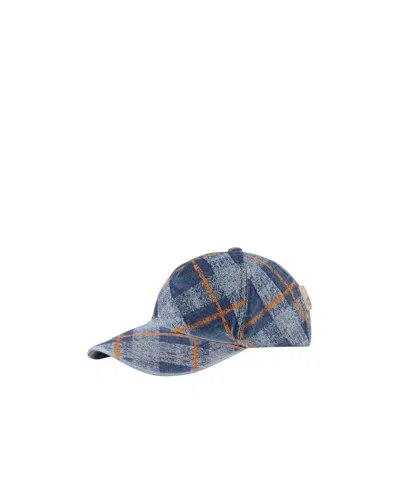 Vivienne Westwood Checkerboard Baseball Cap In Blue