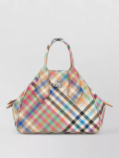 Vivienne Westwood Checkered Canvas Yasmine Small Shoulder Bag