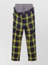 Vivienne Westwood Checkered Trousers Drawstring Button Detail In Yellow