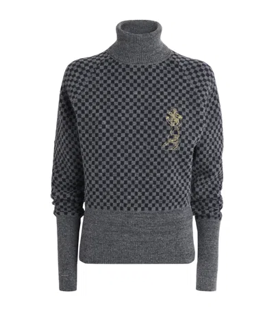 Vivienne Westwood Checkmate Rollneck Sweater In Gray