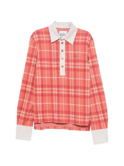 Vivienne Westwood Multicolor Plaid Classic Collar Polo Shirt In Brown
