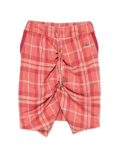 Vivienne Westwood Check-pattern Ruched Midi Skirt