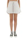 Vivienne Westwood Pleated Skirt With Drawstring And Pockets In White