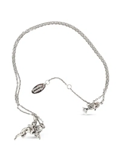 Vivienne Westwood Cherub Pendant Necklace In Silver