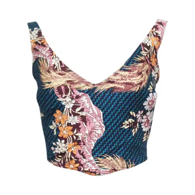 Pre-owned Vivienne Westwood Chevron Cotton Corset With Japanese Ukiyo-e Print, Ss 2000 In Brown