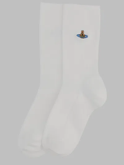 Vivienne Westwood Chic Cotton Blend Socks For Women In White