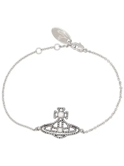 Vivienne Westwood Chic Mini Brass Bracelet In White