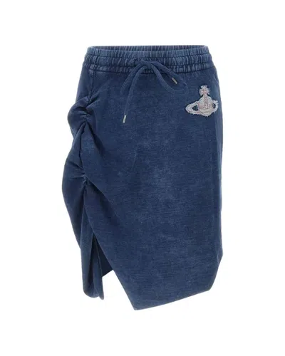 Vivienne Westwood Chic Mini Side Panther Skirt In Blue