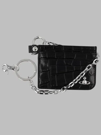 Vivienne Westwood Chic Zip Wallet In Calf Leather In Black
