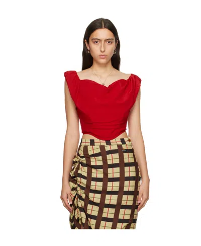 Vivienne Westwood Chicken Heart Collar Zipper Vest In Red