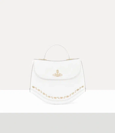 Vivienne Westwood Chloe Top Handle Bag Mini Croc-embos Foil White