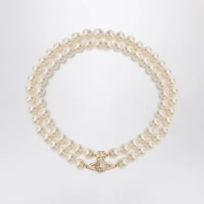 Vivienne Westwood Choker Graziella With Synthetic Pearls In Neutral