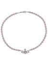 Vivienne Westwood Beaded Pendant Necklace For Everyday Wear In Pink