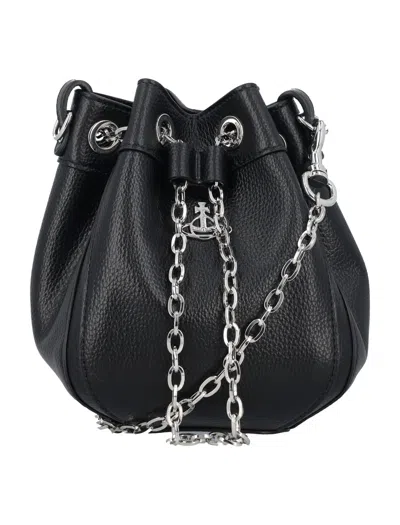 Vivienne Westwood Chrissy Small Bucket Bag In Black