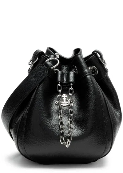 Vivienne Westwood Chrissy Small Vegan Leather Bucket Bag, Bag, Black In Green