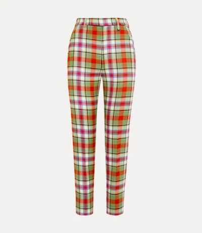 Vivienne Westwood High-waisted Wool Check Trousers In Multi