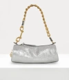 Vivienne Westwood Cindy Cylinder Bag Metallic Crinkle Silver In Silver