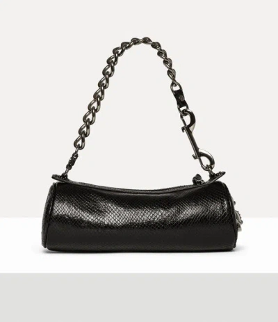 Vivienne Westwood Cindy Cylinder Bag Python-effect Emboss Black