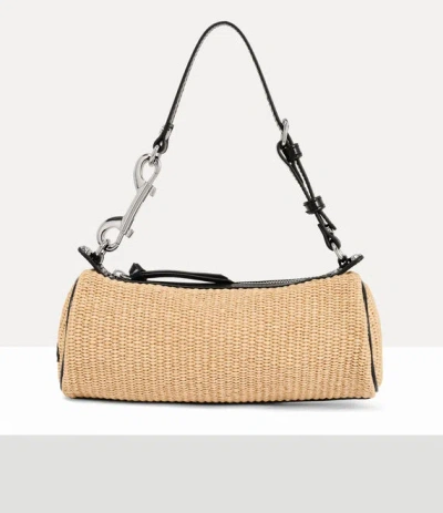 Vivienne Westwood Cindy Cylinder Bag Raffia-effect Natural In Brown