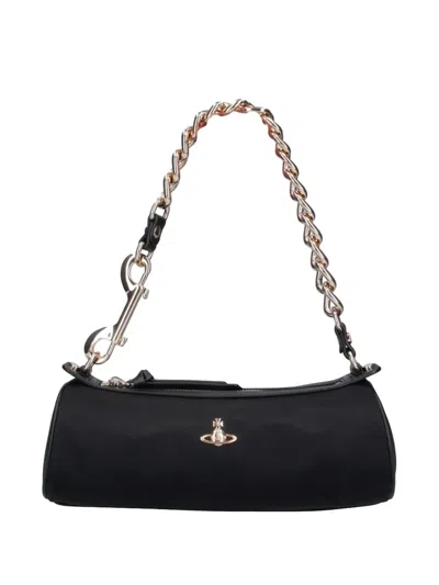 Vivienne Westwood Black Cindy Cylinder Viscose Shoulder Bag