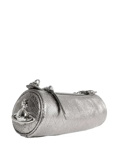 Vivienne Westwood Cindy Cylinder Shoulder Bag In Silver