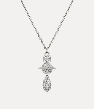 Vivienne Westwood Circe Orb Pendant Necklace Silver Cubic Zirconia Women